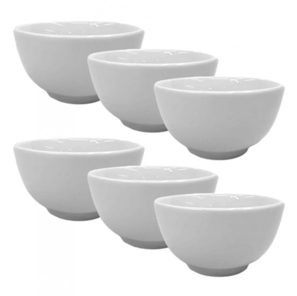 Jogo Tigelas, Cumbuca, Bowl, Porcelana Branca 500ml KiCaneca